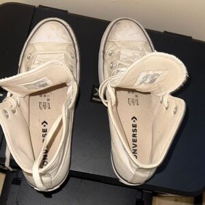 Converse Low-Top Canvas Sneakers in Cream and White